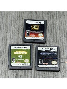 3 Nintendo DS Video Game Lot Battle of Giant Dinosaurs Star Wars Clone Asphalt 2